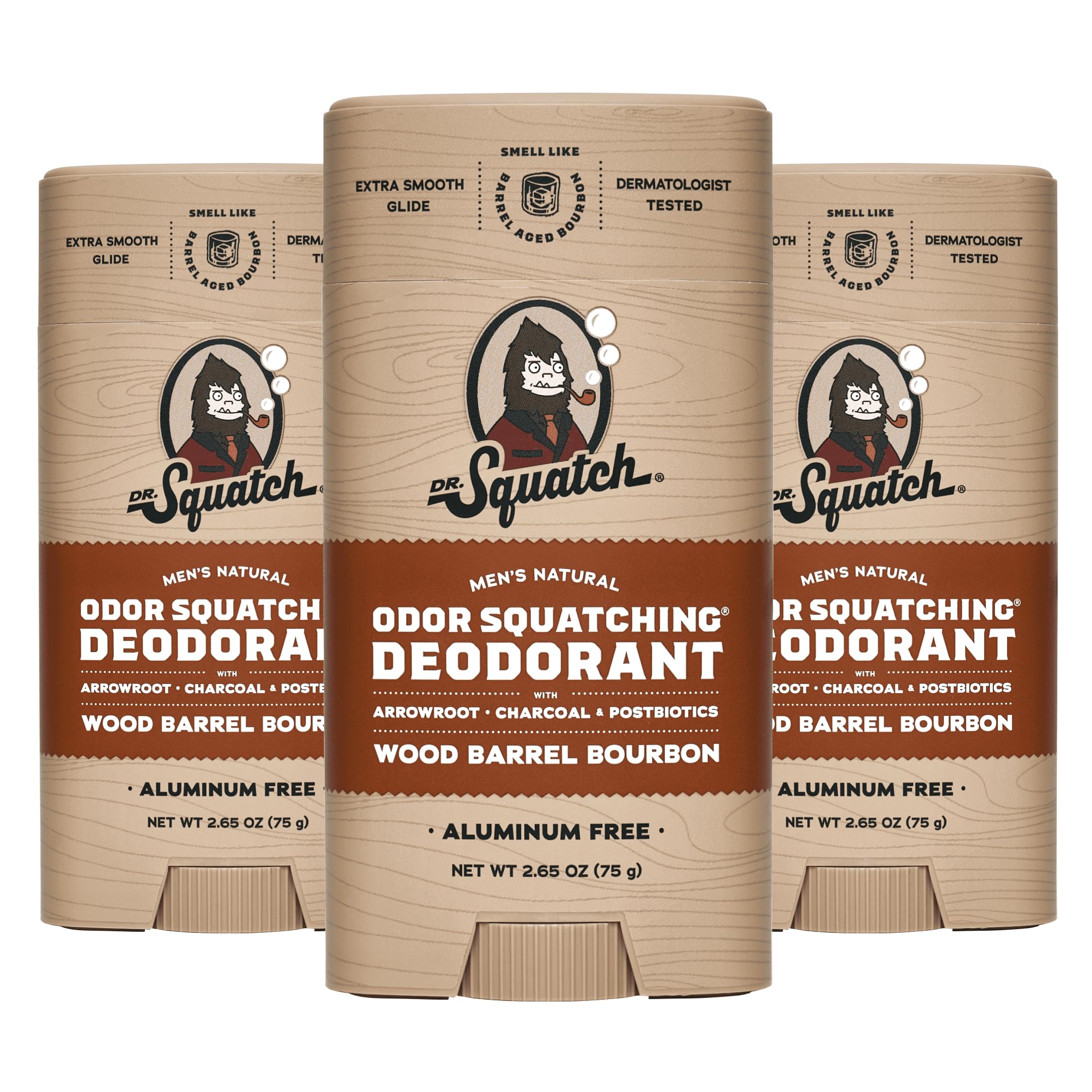 Foto 1 | Desodorante Dr. Squatch Natural Wood Barrel Bourbon, 80 Ml, Paquete De 3 - Venta Internacional.