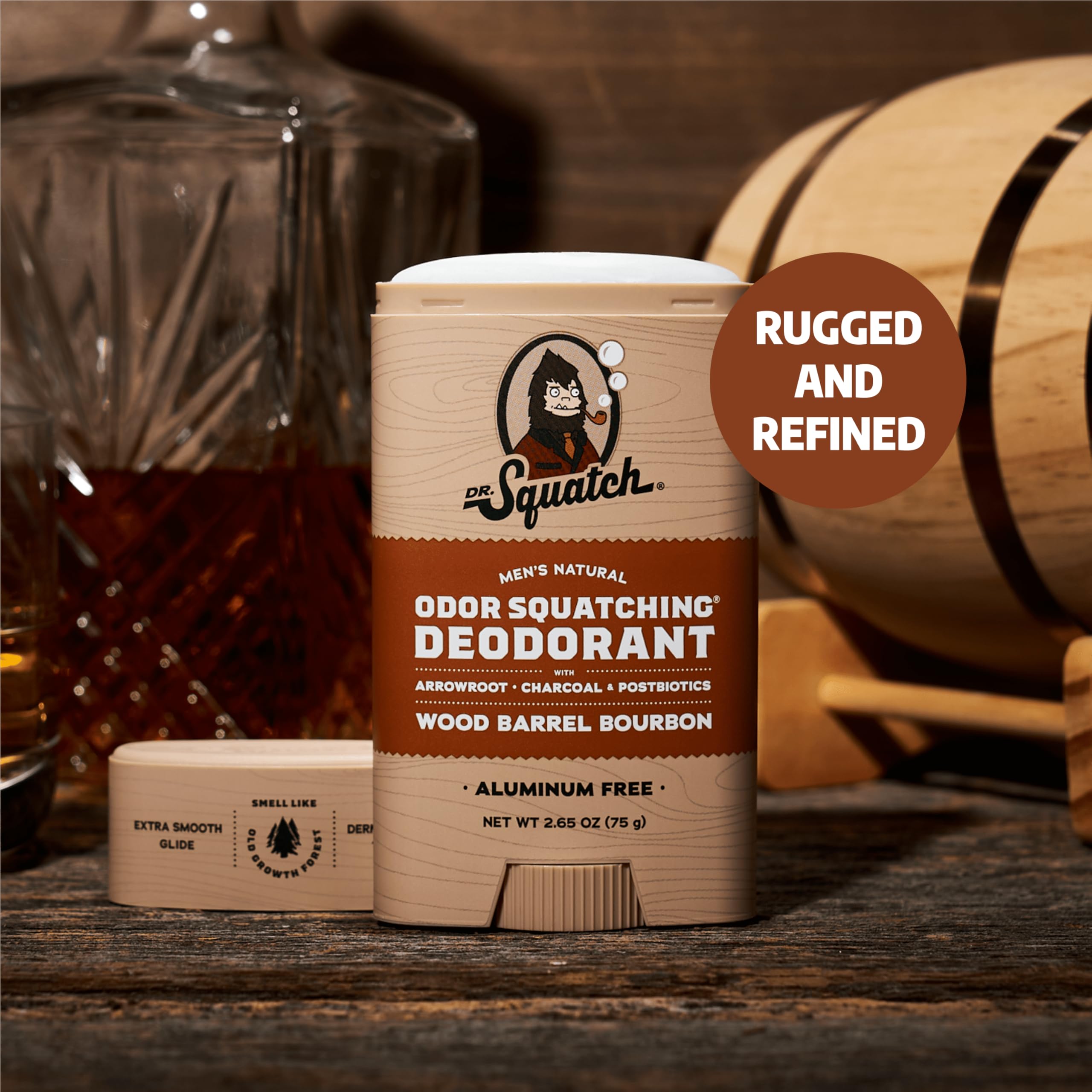 Foto 3 | Desodorante Dr. Squatch Natural Wood Barrel Bourbon, 80 Ml, Paquete De 3 - Venta Internacional.