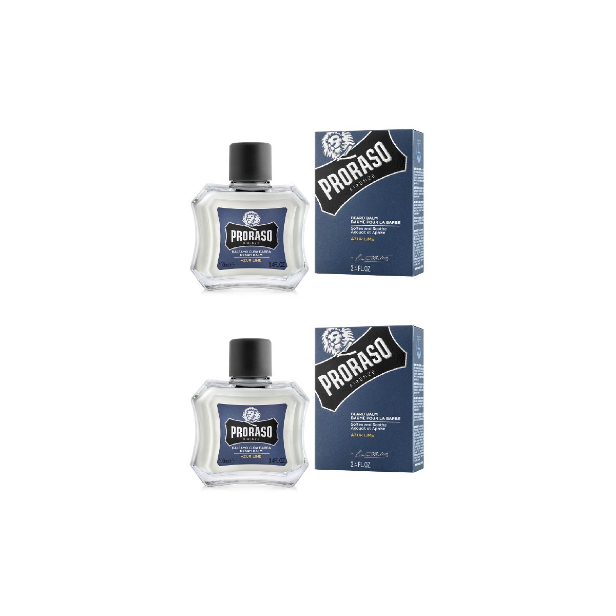 Bálsamo para Barba Proraso Azur Lime 2 Piezas de 100 ml C/U