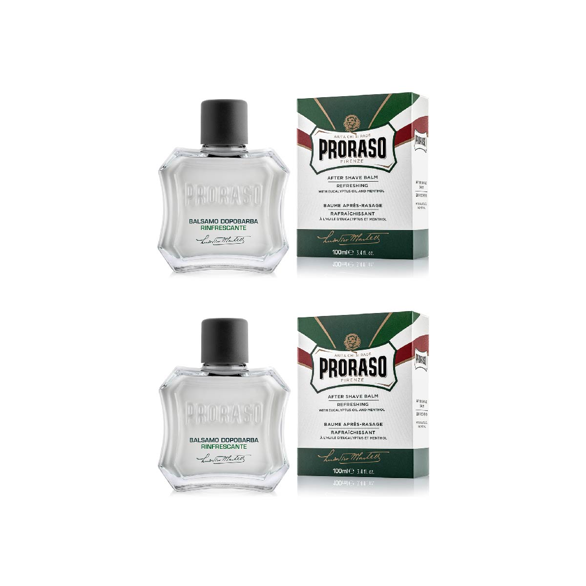 Foto 2 pulgar | Bálsamo para Barba Proraso Eucalipto y Mentol 2 Piezas de 100 ml C/U