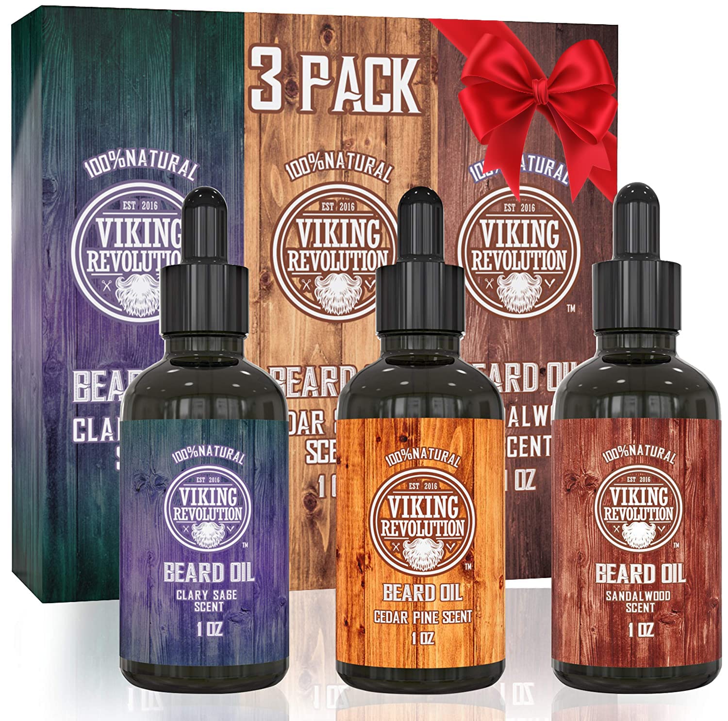 Aceite Para Barba Viking Revolution, Paquete De 3 Unidades, 30 Ml, Madera De Sándalo, Pino - Venta Internacional.