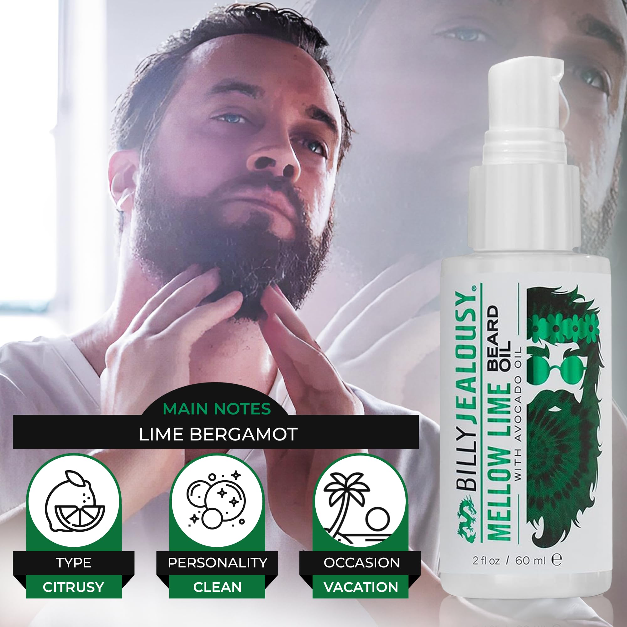 Foto 5 pulgar | Aceite Para Barba Billy Jealousy Weightless Hidratante 60 Ml Mellow Lime - Venta Internacional.