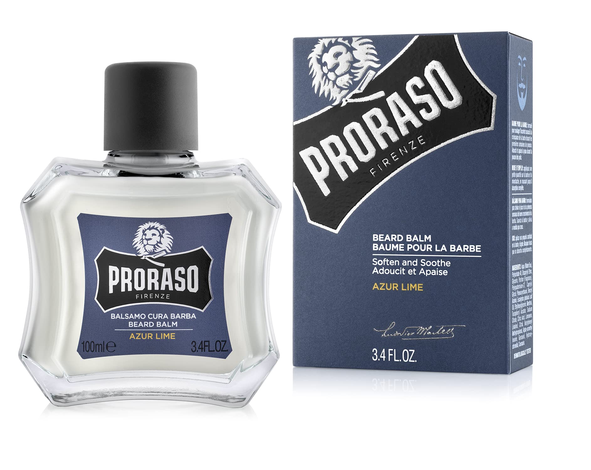 Bálsamo Para Barba Proraso Azure Lime 100 Ml Para El Crecimiento De La Barba - Venta Internacional.
