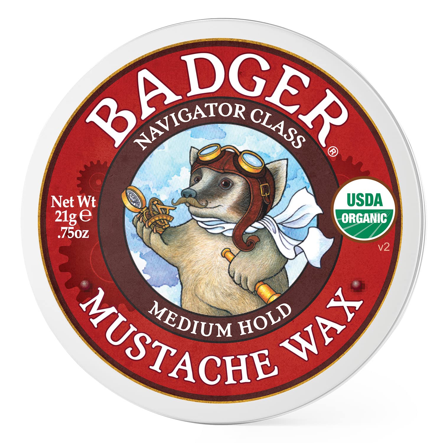 Foto 2 pulgar | Cera Para Bigotes Badger, De Fijación Media, Certificada Como Orgánica, 22 Ml - Venta Internacional.