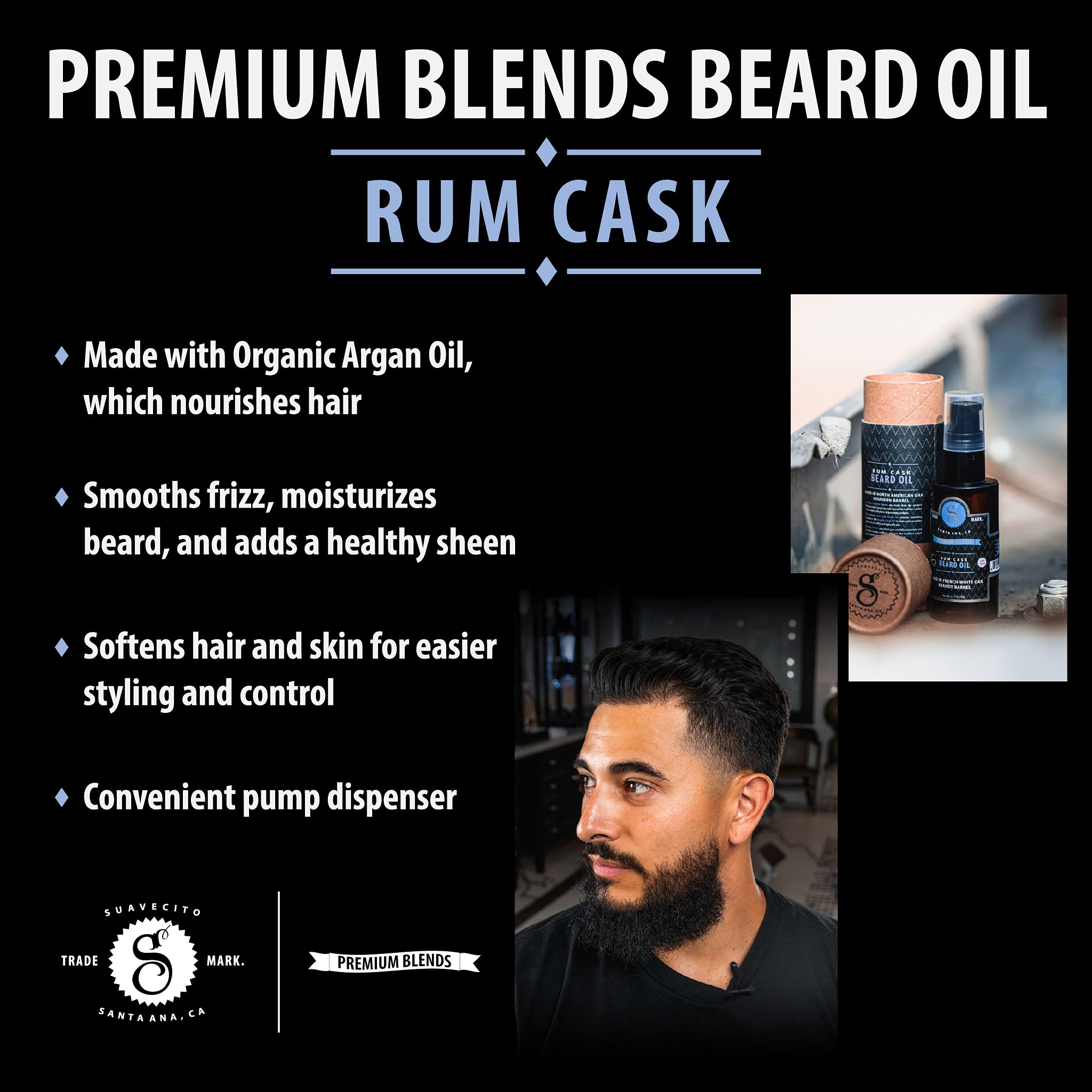 Foto 2 | Aceite Para Barba Suavecito Premium Blends, Fragancia De Barril De Ron, 30 Ml - Venta Internacional.