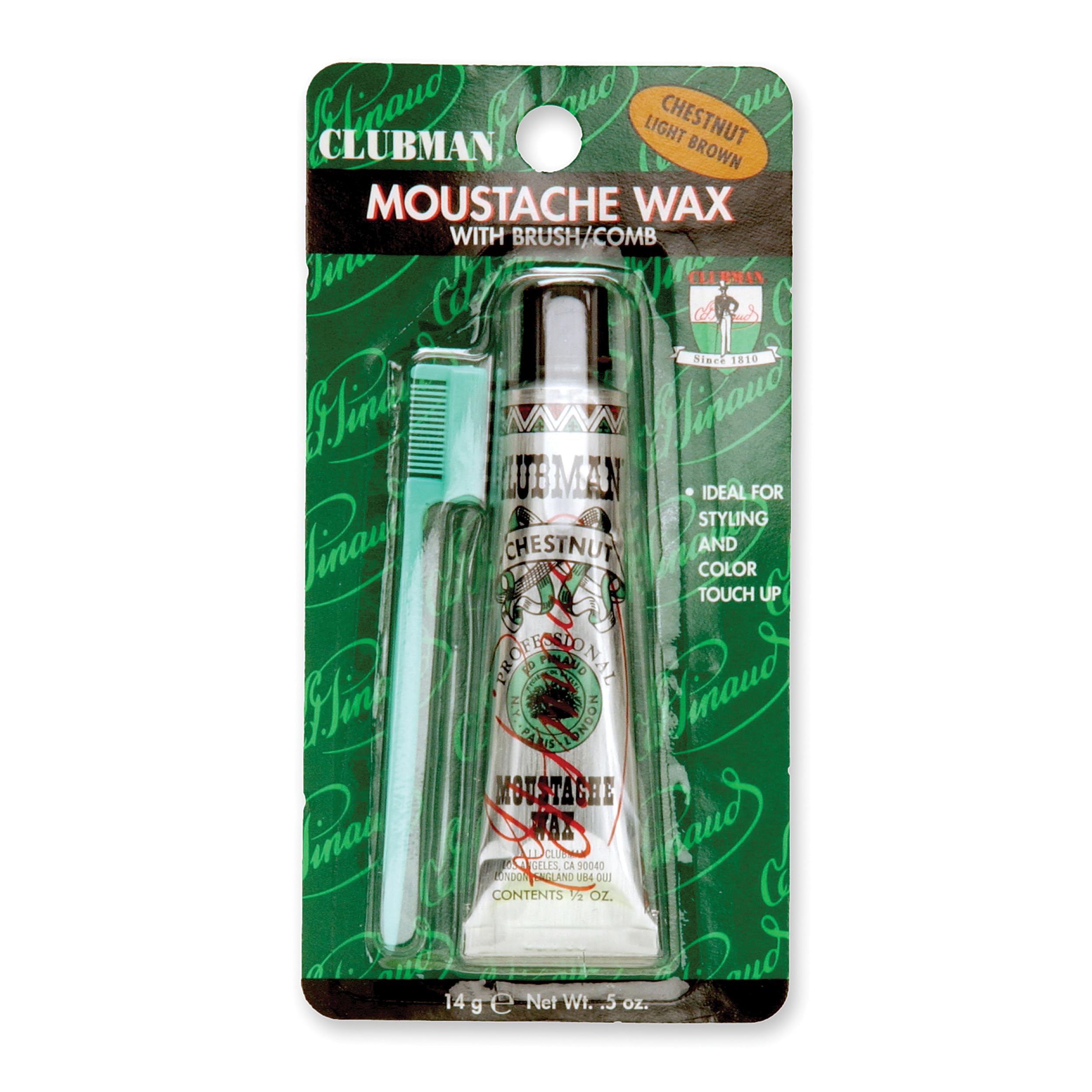 Foto 2 pulgar | Cera Para Bigotes Clubman Chestnut, Marrón Claro, 15 Ml Con Cepilla/peine - Venta Internacional.
