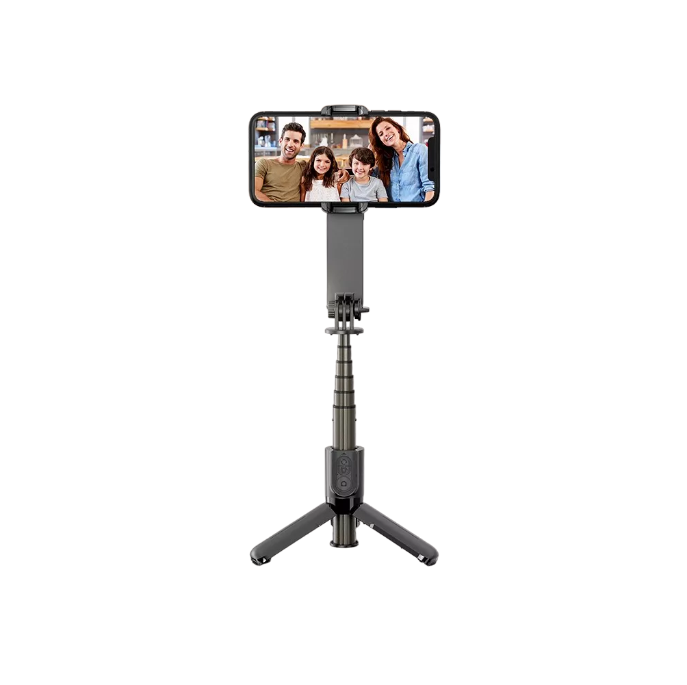 Estabilizador Gimbal Con Luz Led Remoto Para Celular Negro