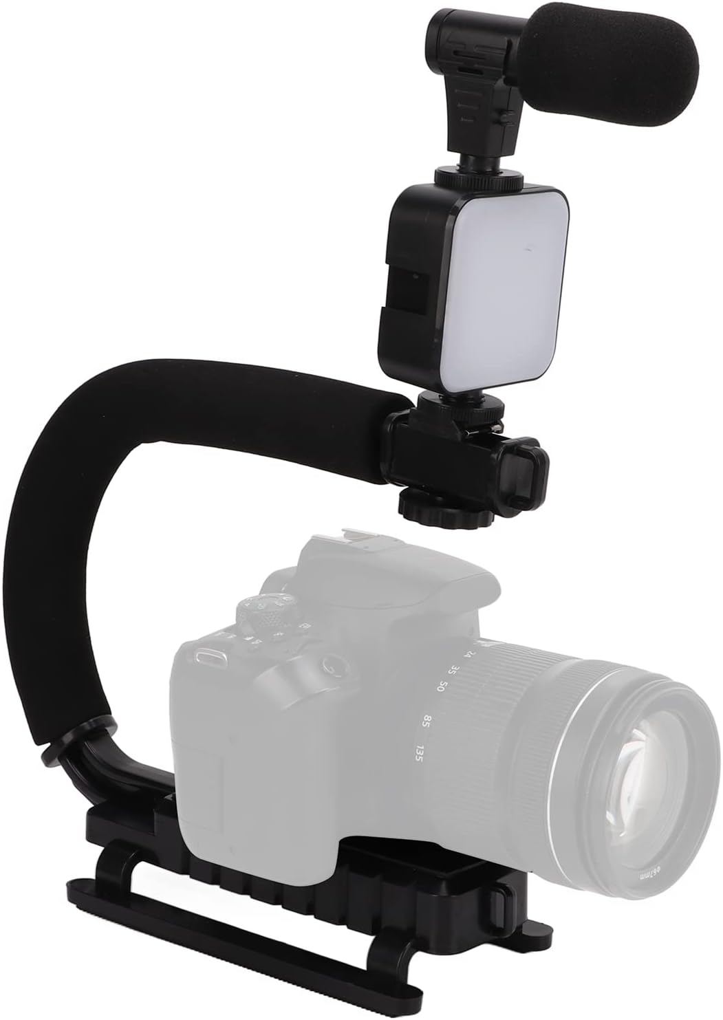 Estabilizador De Cámara De Video De Mano, Soporte Portátil En Forma De U Con Micrófono De Luz Led,evita Sacud $559