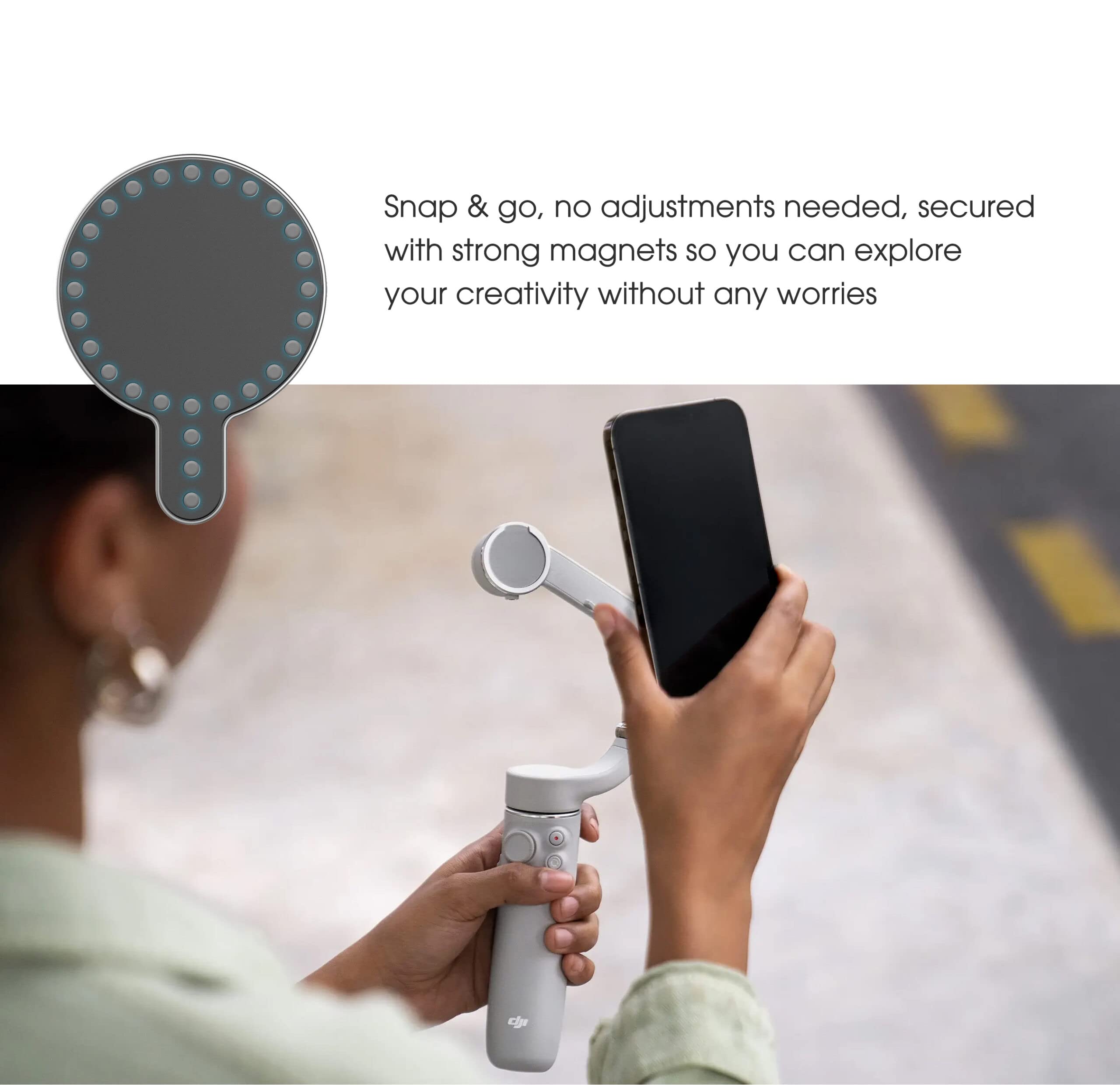 Foto 6 pulgar | Adaptador Magnético Para Estabilizador De Cardán Para Teléfonos Inteligentes Dji Om - Venta Internacional.