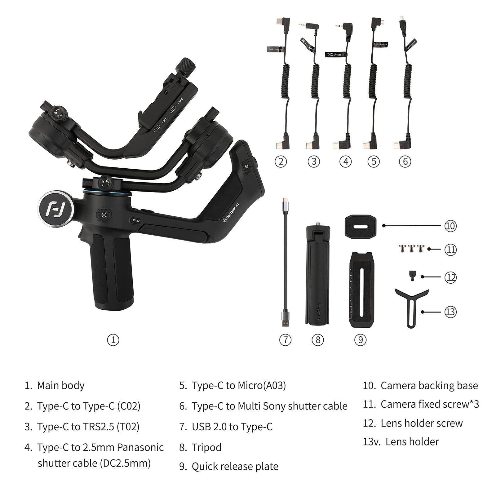 Foto 8 pulgar | Estabilizador De Cardán Para Cámara Feiyutech Scorp-c, Carga Máxima De 2,5 Kg - Venta Internacional.