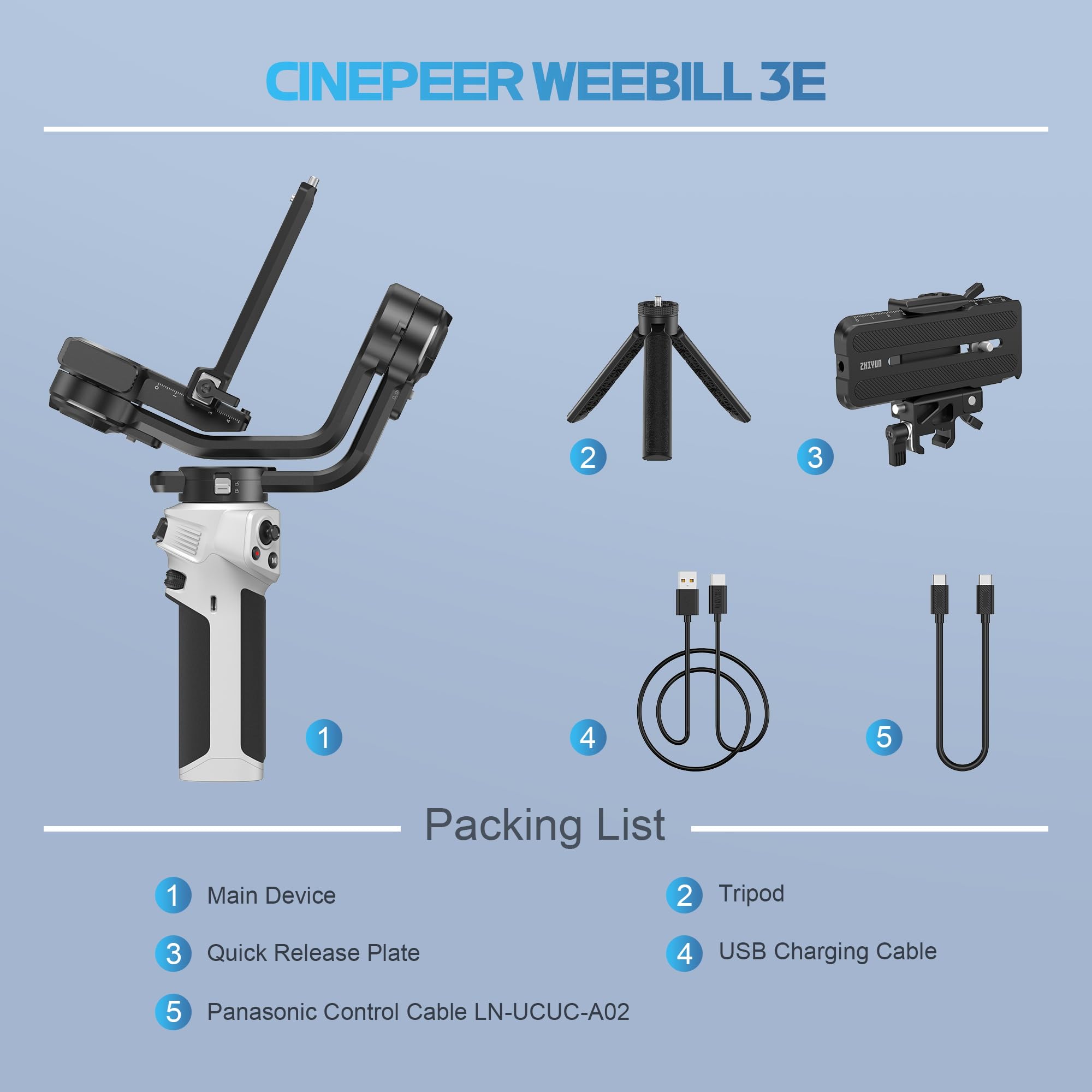 Foto 7 pulgar | Estabilizador Zhiyun Cinepeer Weebill 3e para Cámara 3 Kg - Venta Internacional