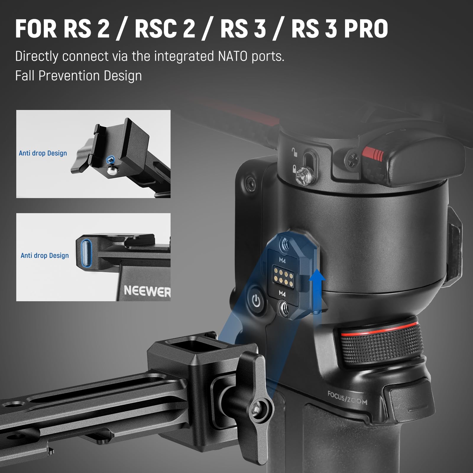 Foto 4 pulgar | Soporte Neewer de Doble Empuñadura Compatible con Dji Rs4 Rs4 Pro Rs3 Pro Rs3 Pro Rs2 Rsc2 Ronin S Sc - Venta Intern