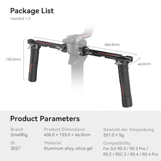 Foto 6 | Estabilizador Smallrig de Doble Asa para Dji Rs 4/rs 4 Pro/rs 3/rs 3 Pro/rs 2/rsc 2 - Venta Internacional