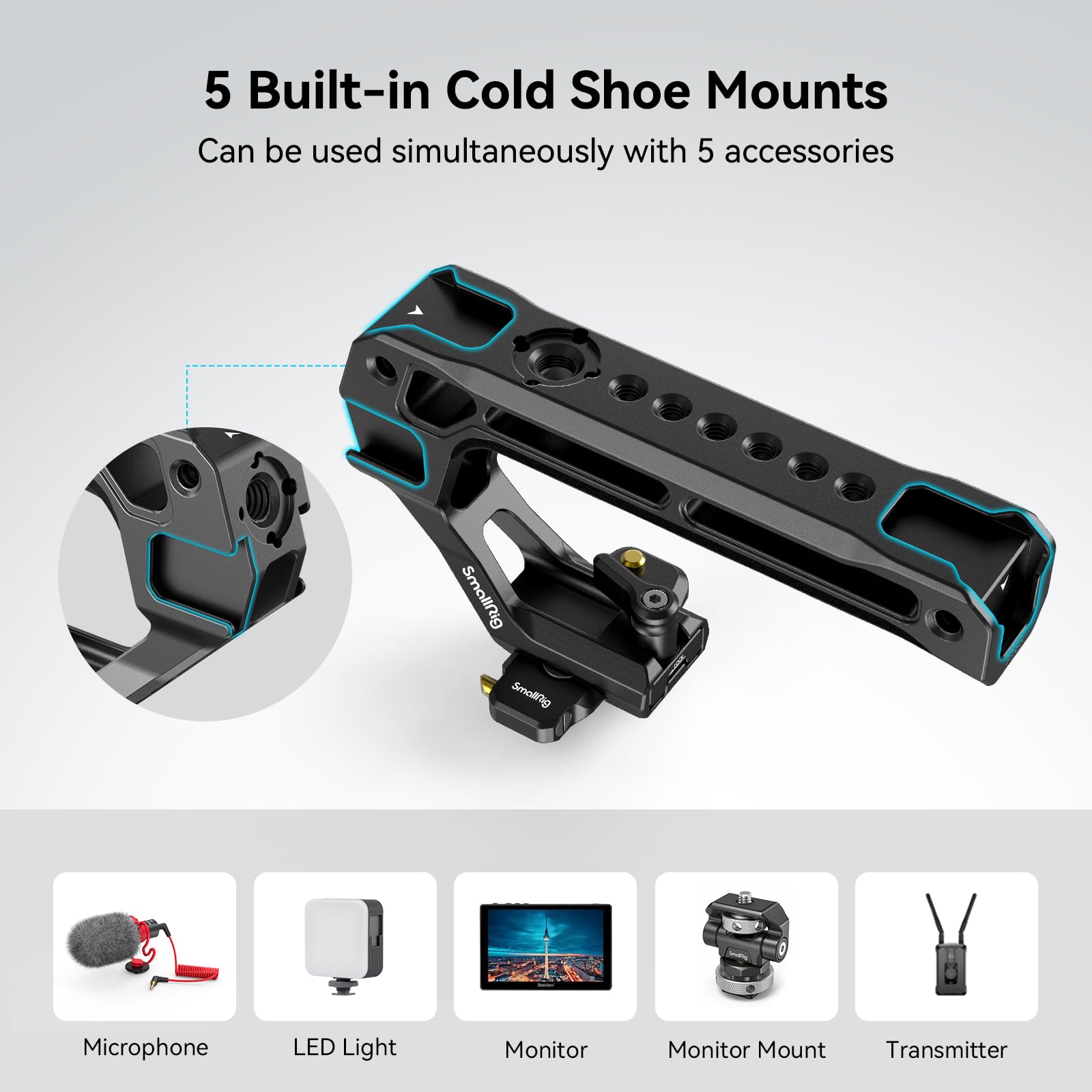 Foto 5 pulgar | Slr Smallrig Lightweight Nato Con Asa Superior Y Funda Para 5 Cámaras Cold Shoe - Venta Internacional.