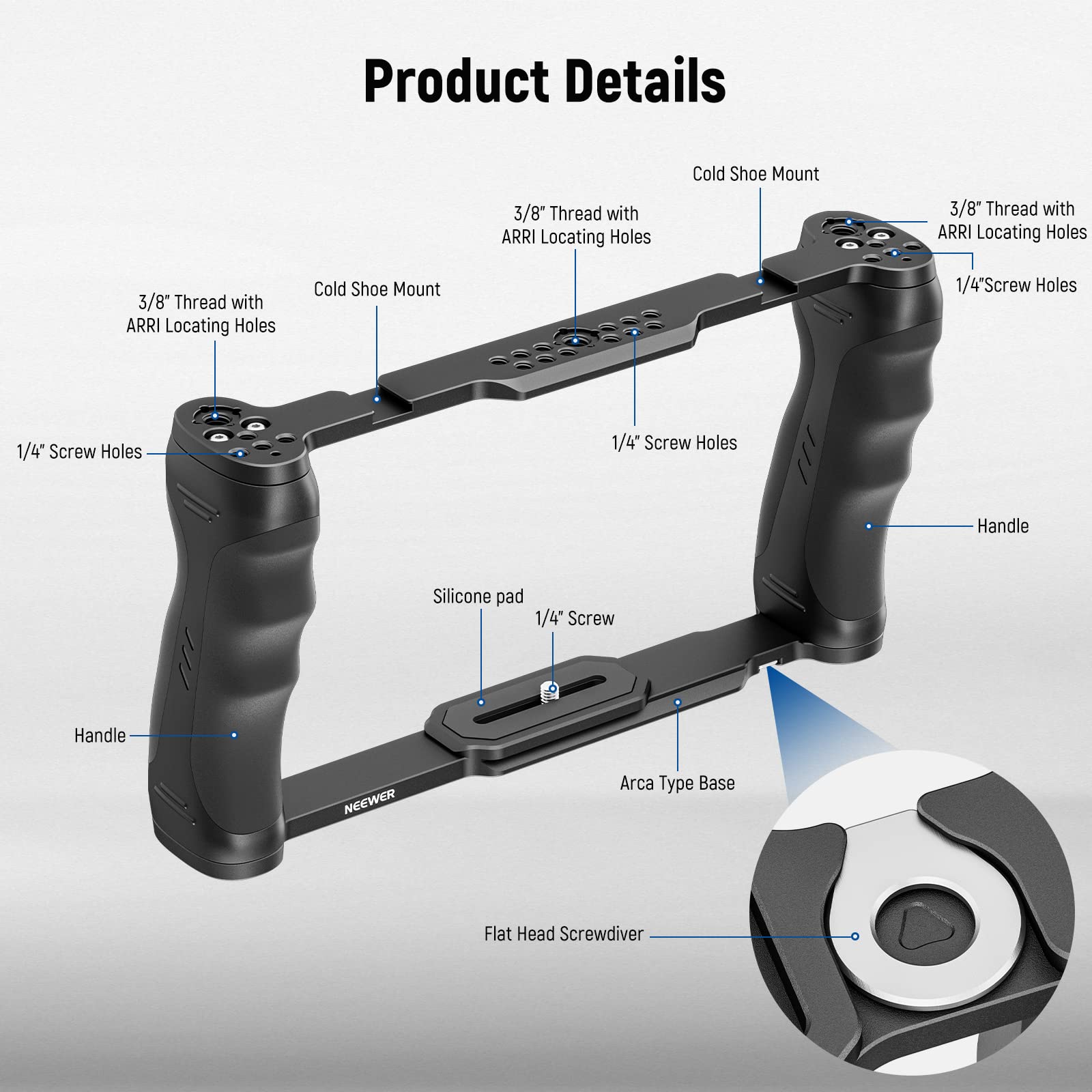 Foto 3 pulgar | Soporte Para Cámara Neewer Ca016 Con Base Arca, Capacidad De Carga De 15 Kg. - Venta Internacional.