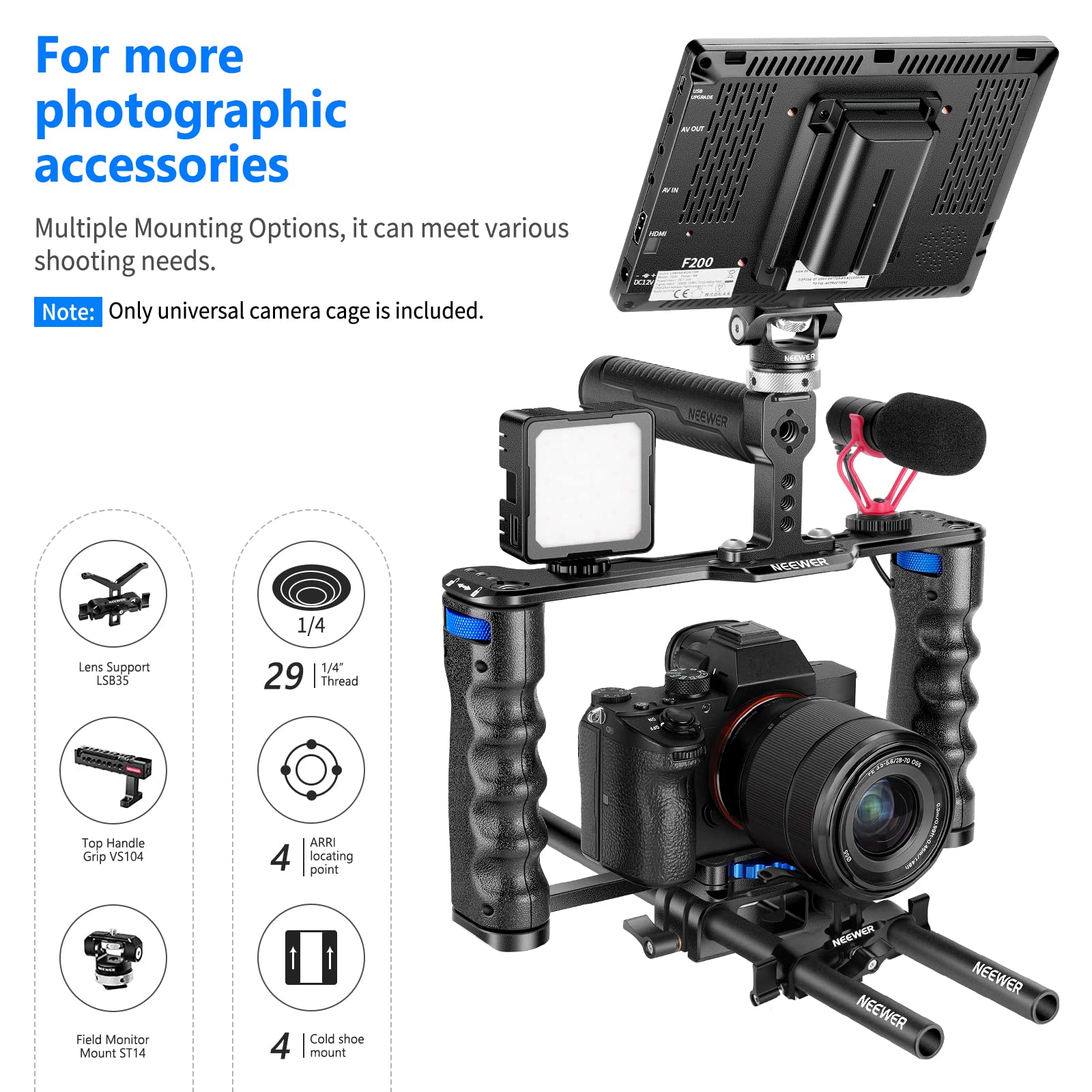 Foto 4 pulgar | Funda De Cámara Neewer Vs107 De Aleación De Aluminio Sony A7s Iii A7iv - Venta Internacional.