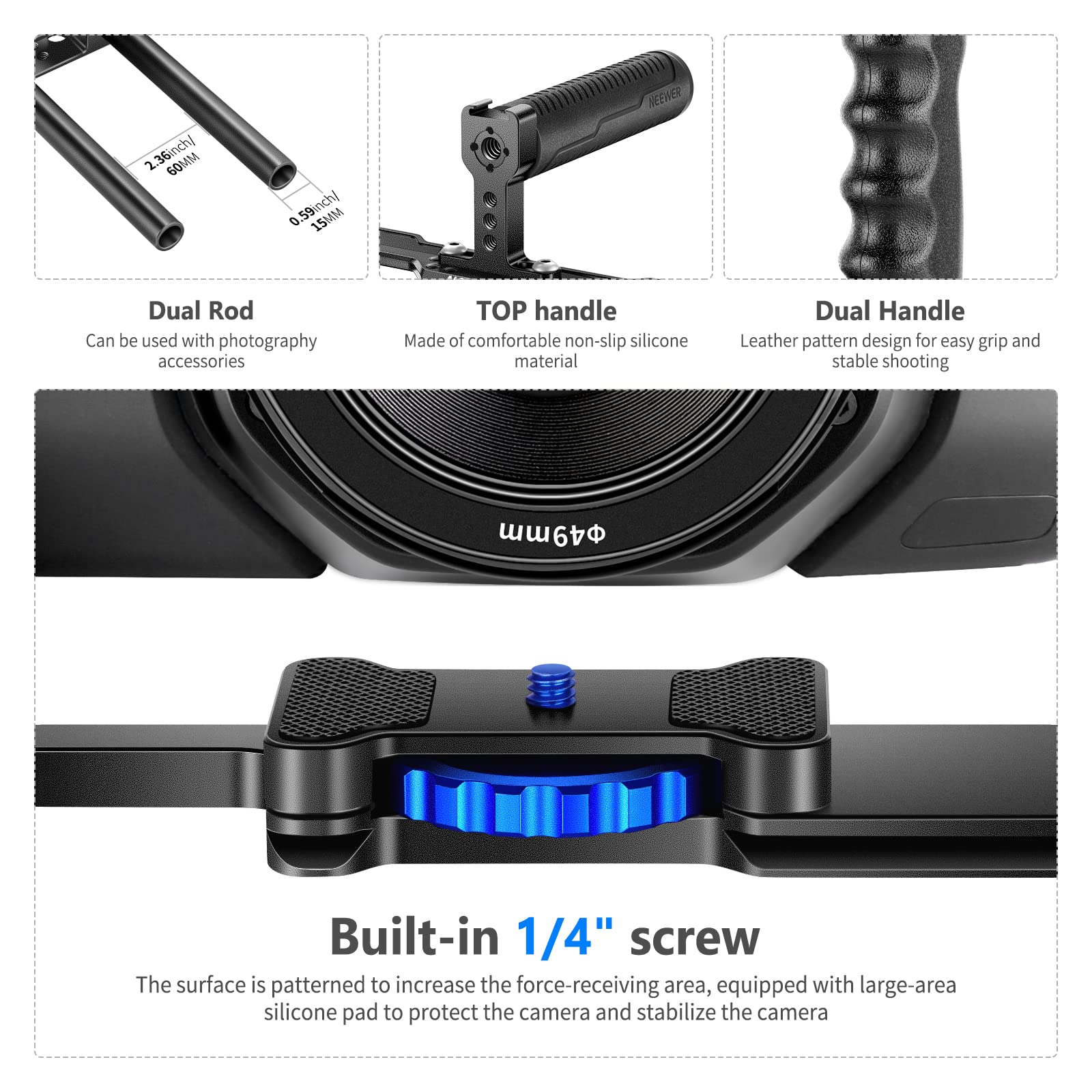 Foto 5 pulgar | Funda De Cámara Neewer Vs107 De Aleación De Aluminio Sony A7s Iii A7iv - Venta Internacional.