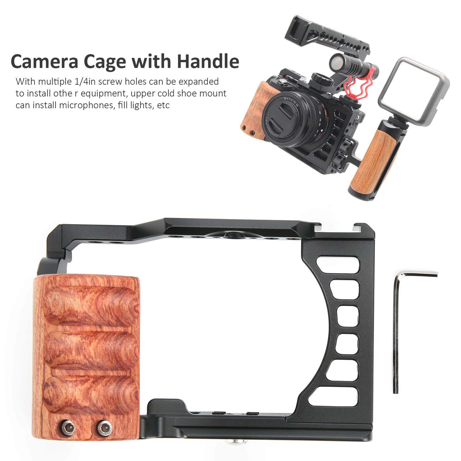 Foto 4 pulgar | Estabilizador De Armazón De Cámara Para Sony A7c Con Mango De Madera - Venta Internacional.