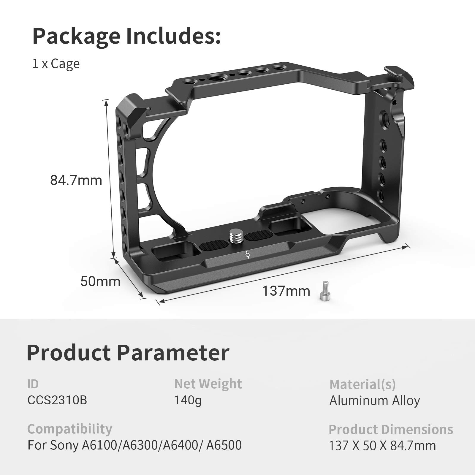 Foto 7 pulgar | Funda de Cámara Smallrig Ccs2310 Para Sony A6400 A6100 Con Accesorios - Venta Internacional