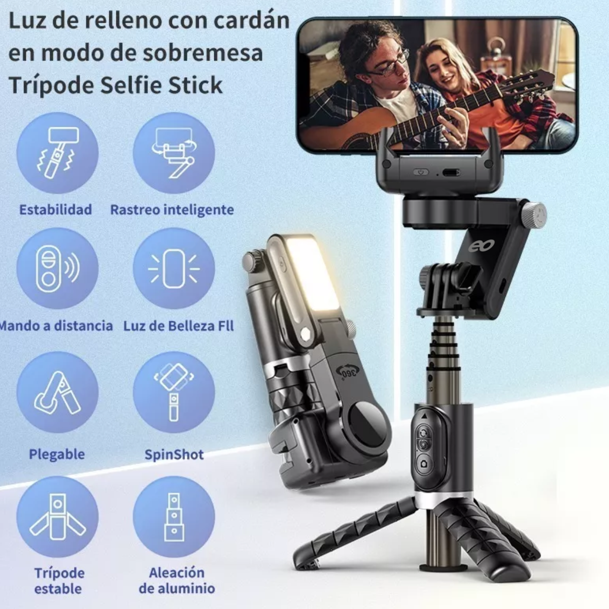 Foto 3 pulgar | Estabilizador 360 Grados Para Celular Eo Safe Imports Esi-8903-1 Negro