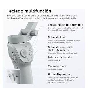 Foto 3 | Estabilizador Para Celular M01 De 3 Ejes Con Luz App, Belug Blanco