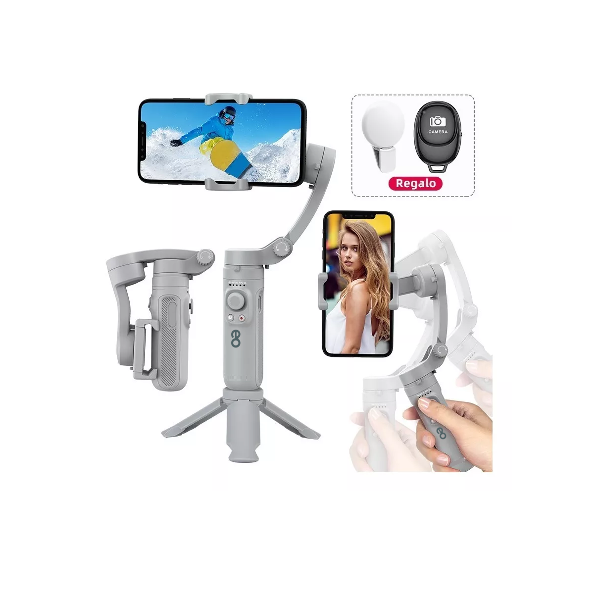 Foto 3 pulgar | Estabilizador 3 Ejes Plegable Para Celular, No Incluye Celular Eo Safe Imports Esi-4775-1 Negro