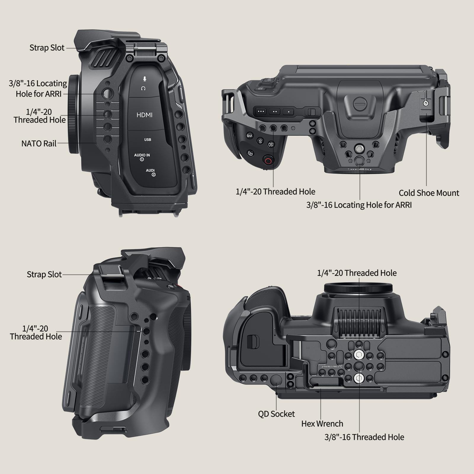Foto 3 pulgar | Cage Smallrig Para Blackmagic Design Cinema 6k Con Montura De Objetivo - Venta Internacional.