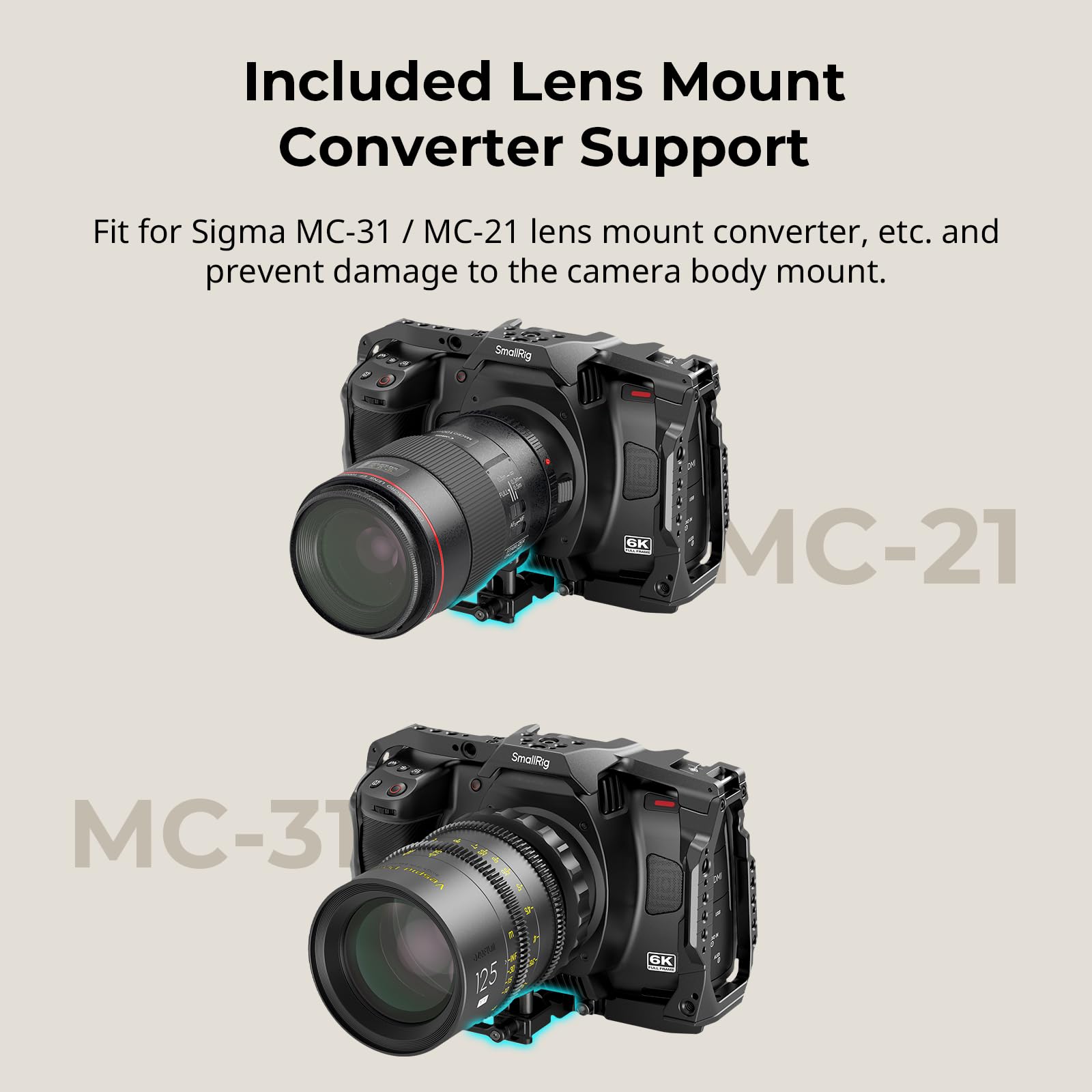Foto 5 pulgar | Cage Smallrig Para Blackmagic Design Cinema 6k Con Montura De Objetivo - Venta Internacional.
