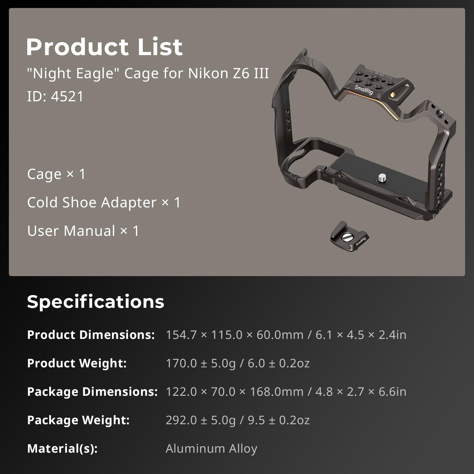 Foto 7 pulgar | Funda De Cámara Smallrig Night Eagle Z6iii Para Nikon Z6 Iii - Venta Internacional.