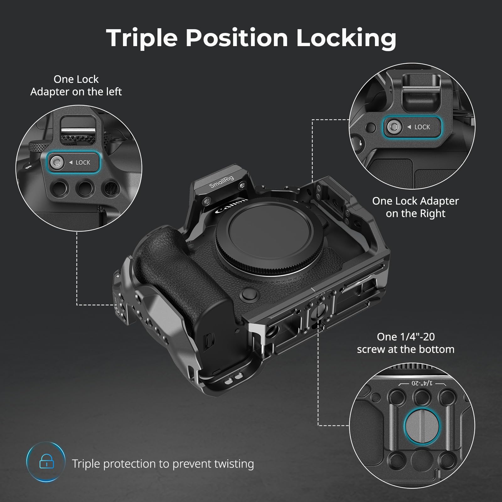 Foto 3 pulgar | Funda De Cámara Smallrig R6 Mark Ii Para Canon Con Rieles Nato Y Pl - Venta Internacional.