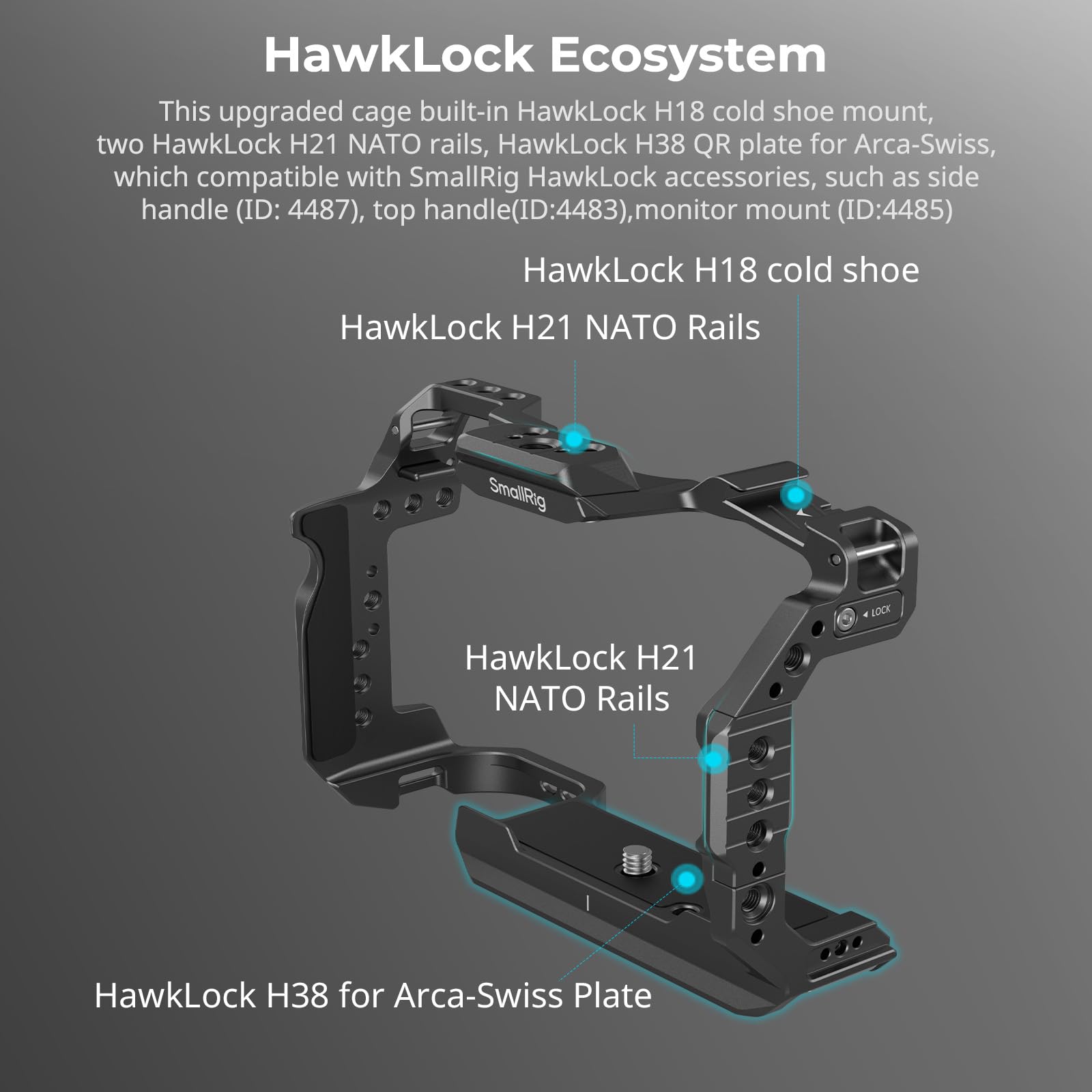 Foto 3 | Funda De Cámara Smallrig R6 Mark Ii Para Canon Con Rieles Nato Y Pl - Venta Internacional.