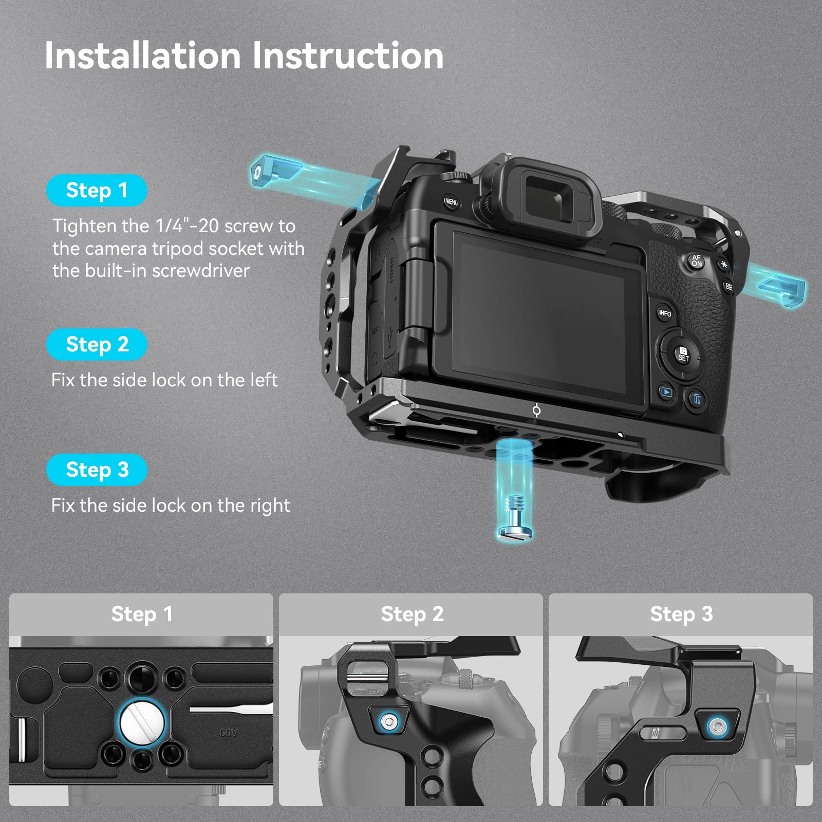 Foto 5 pulgar | Funda De Cámara Smallrig Para Canon R8 Con Cold Shoe, Puerto Qd Y Na - Venta Internacional.