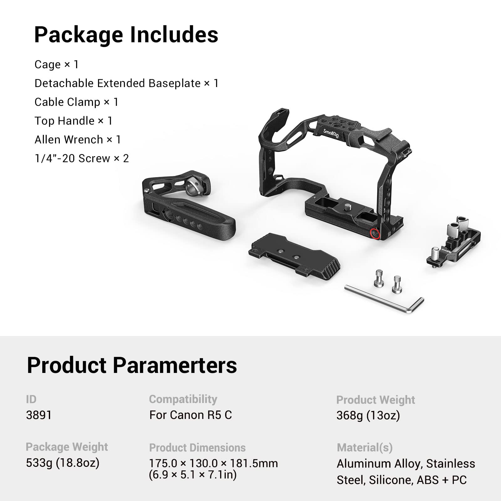 Foto 7 | Kit Portátil Con Armazón De Cámara Smallrig R5c Para Canon R5 C - Venta Internacional.