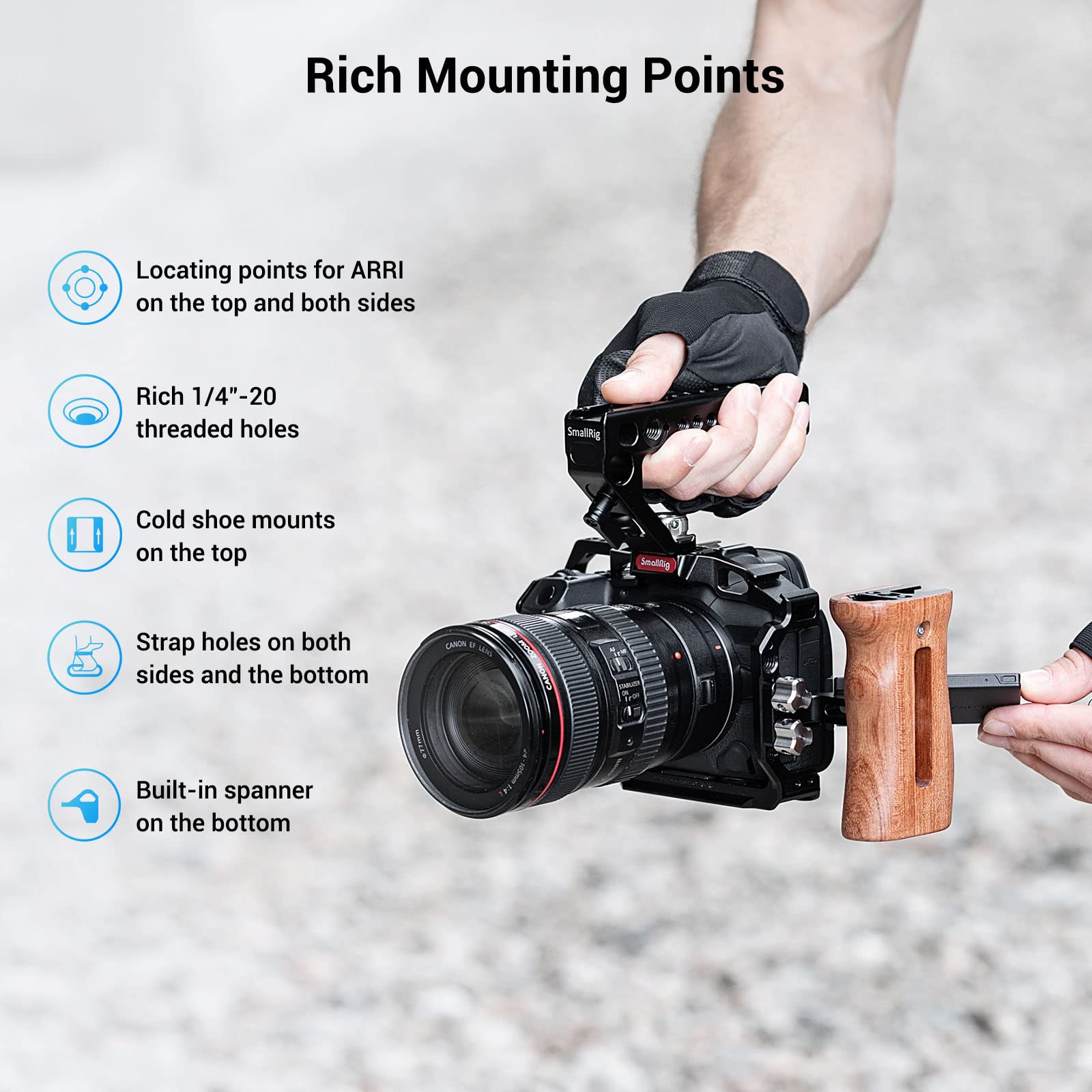 Foto 4 | Soporte De Cámara Smallrig Para Canon R5 R5 C R6, Aleación De Aluminio - Venta Internacional.