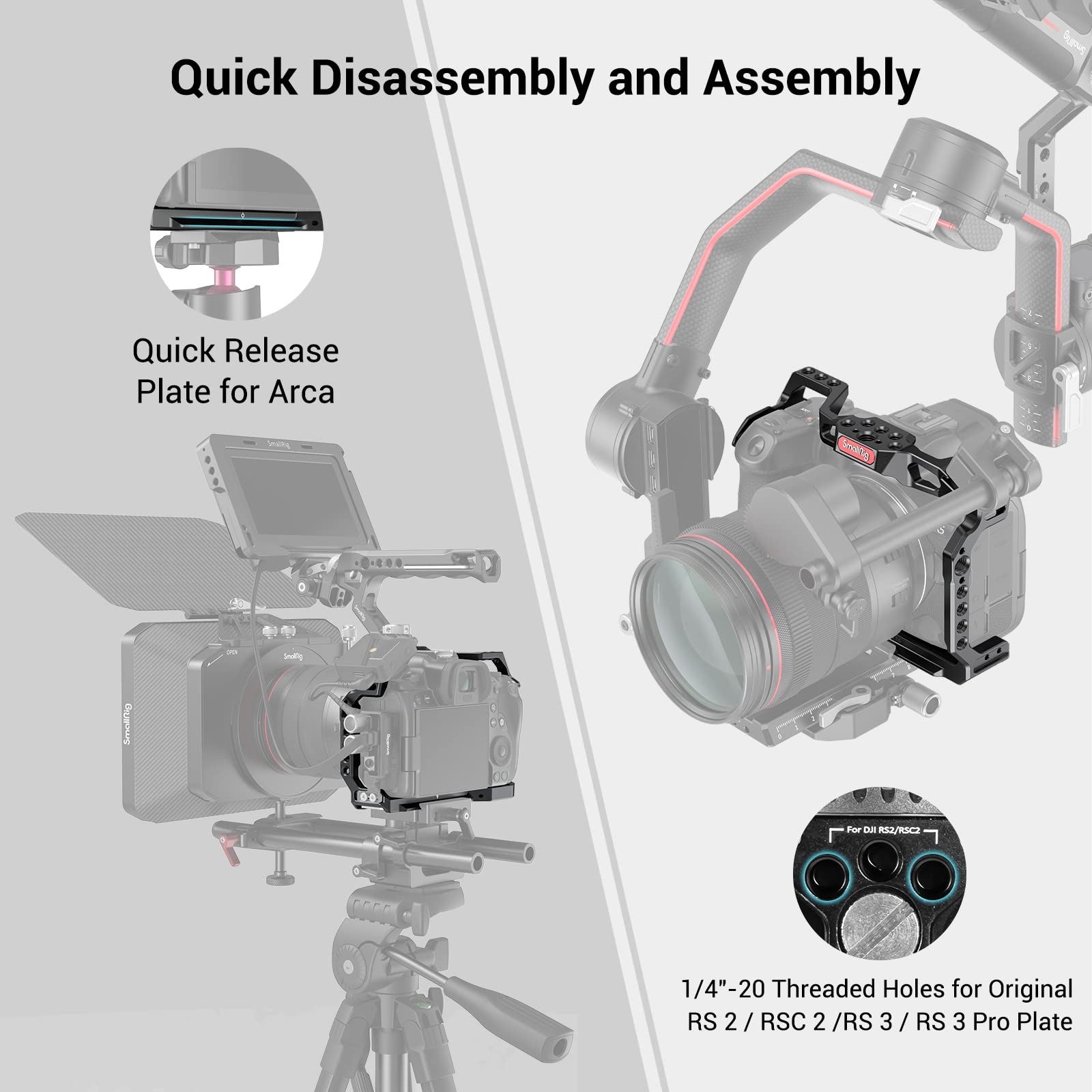 Foto 5 | Soporte De Cámara Smallrig Para Canon R5 R5 C R6, Aleación De Aluminio - Venta Internacional.