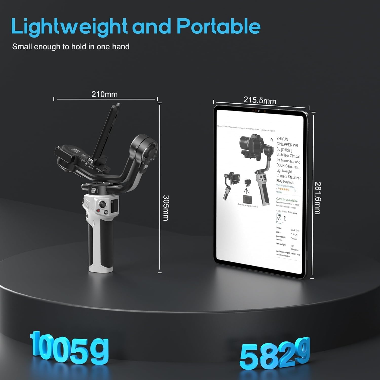 Foto 7 pulgar | Estabilizador De Cardán Zhiyun Cinepeer Weebill 3e Para Cámara De 3 Kg - Venta Internacional.