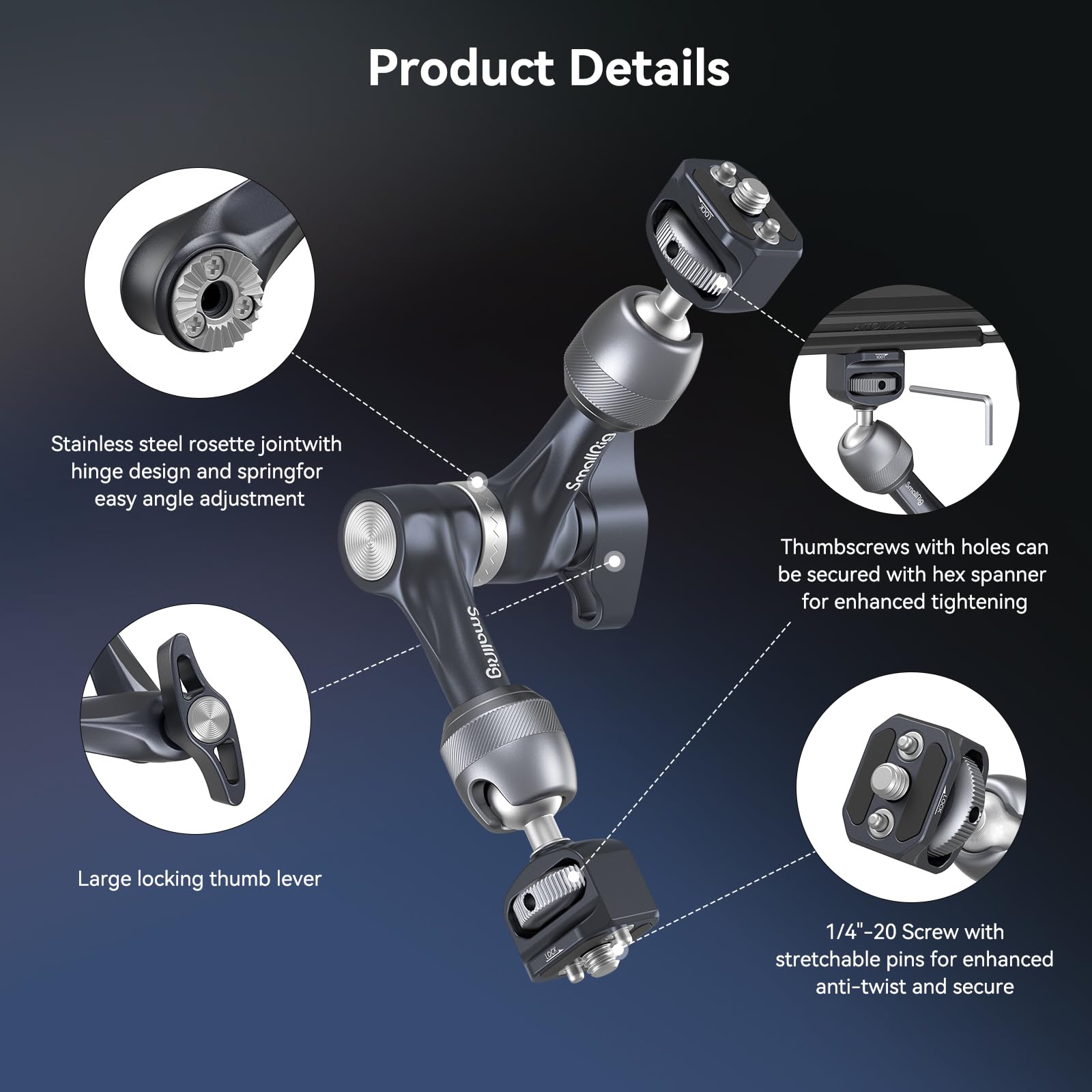 Foto 5 | Magic Arm Smallrig 7 Rosette Gear (7) Para Cámaras Y Monitores - Venta Internacional.