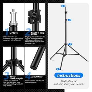 Foto 7 | Soporte De Luz Fotográfica Más Nuevo De 190 Cm Para Reflectores Y Cajas Blandas - Venta Internacional.
