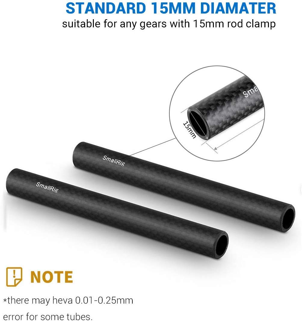 Foto 4 | Varillas De Fibra De Carbono Smallrig De 15 Mm (15 Cm) Para Soporte De Raíles De 15 Mm - Venta Internacional.