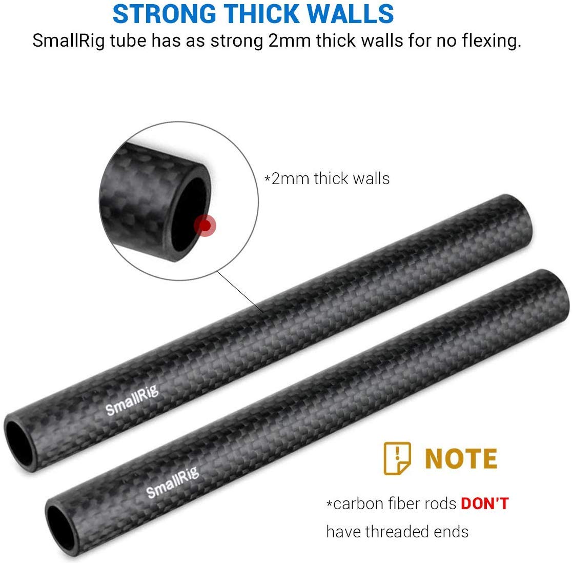 Foto 5 | Varillas De Fibra De Carbono Smallrig De 15 Mm (15 Cm) Para Soporte De Raíles De 15 Mm - Venta Internacional.