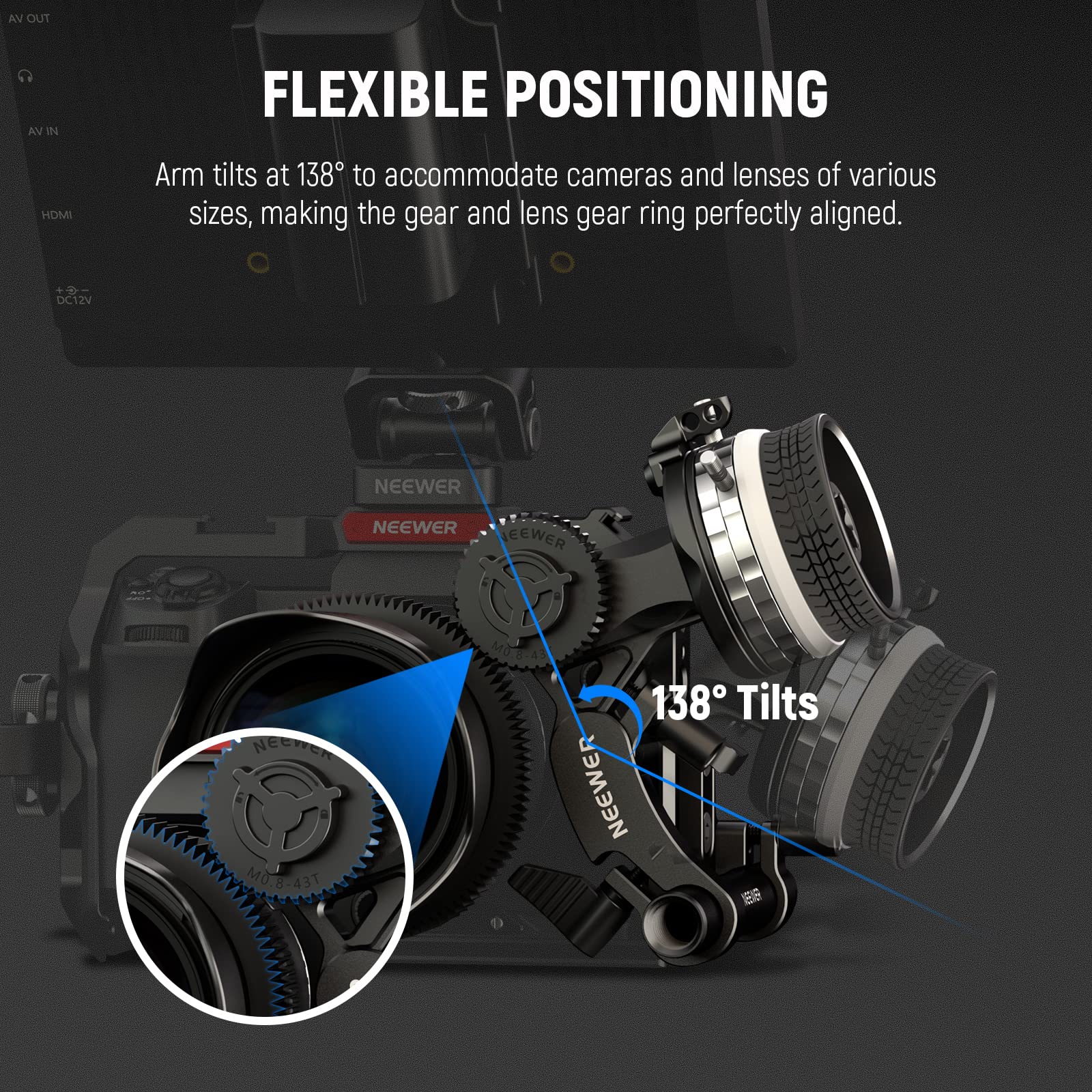 Foto 6 | Follow Focus Neewer Pg001 Mini Con Paradas A/b Para Cámara De Cine - Venta Internacional.