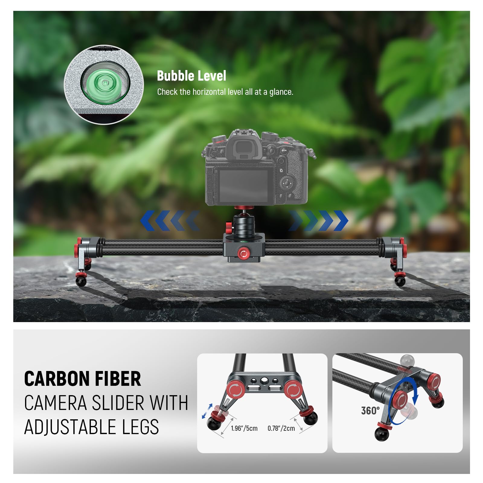 Foto 3 | Cámara Slider Neewer Cs1m De Fibra De Carbono De 40 Cm Con Accesorios - Venta Internacional.