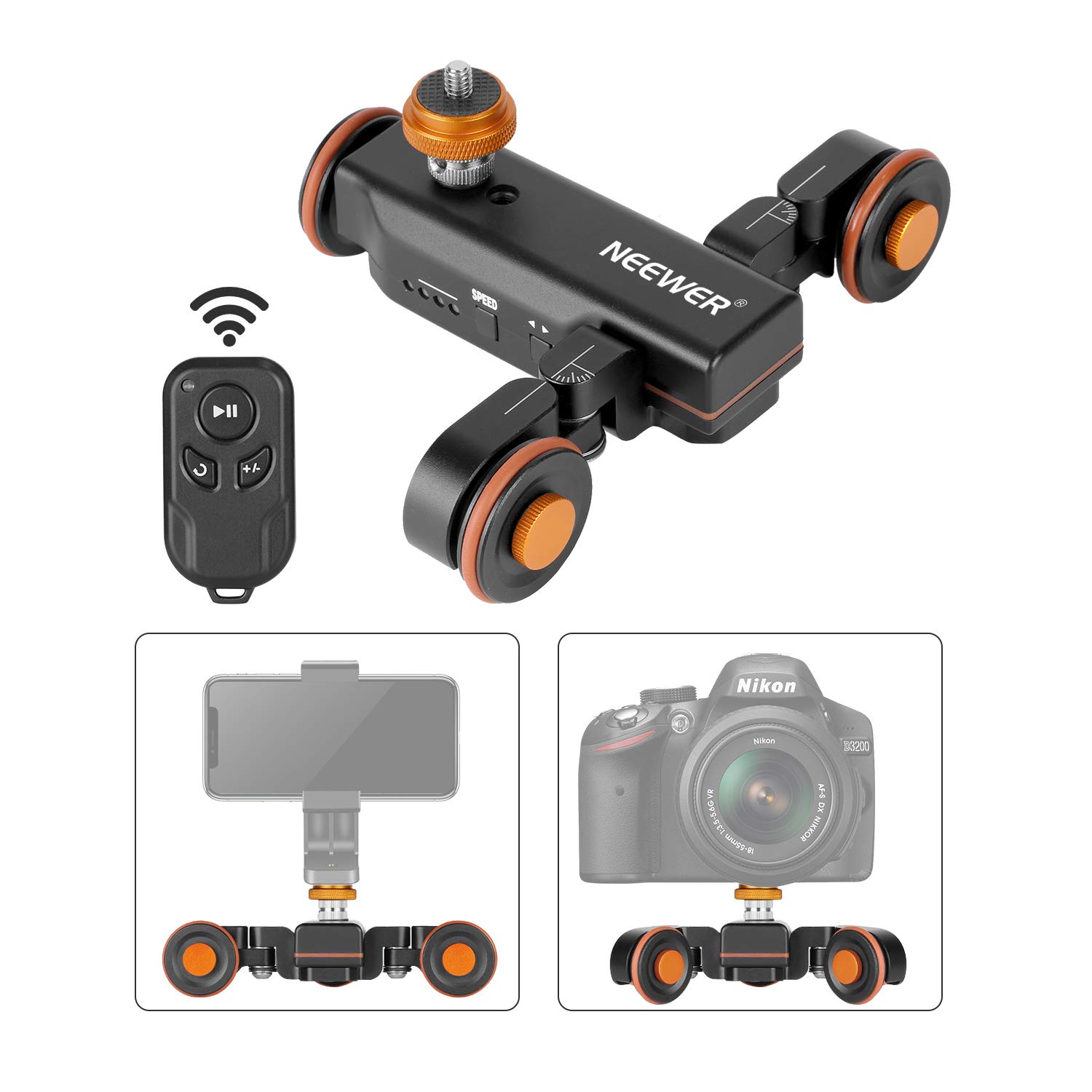 Cámara De Vídeo Inalámbrica Dolly Neewer De 3 Ruedas Con Mando A Distancia - Venta Internacional.