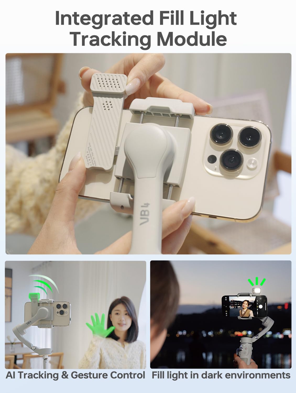 Foto 4 pulgar | Gimbal Para Smartphone Feiyutech Vb 4 Con Varilla Extensible De 8.4 Pulgadas - Venta Internacional.