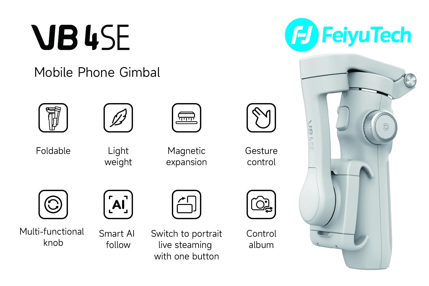Foto 3 pulgar | Estabilizador De Cardán De 3 Ejes Para Teléfonos Inteligentes Feiyutech Vb4se - Venta Internacional.