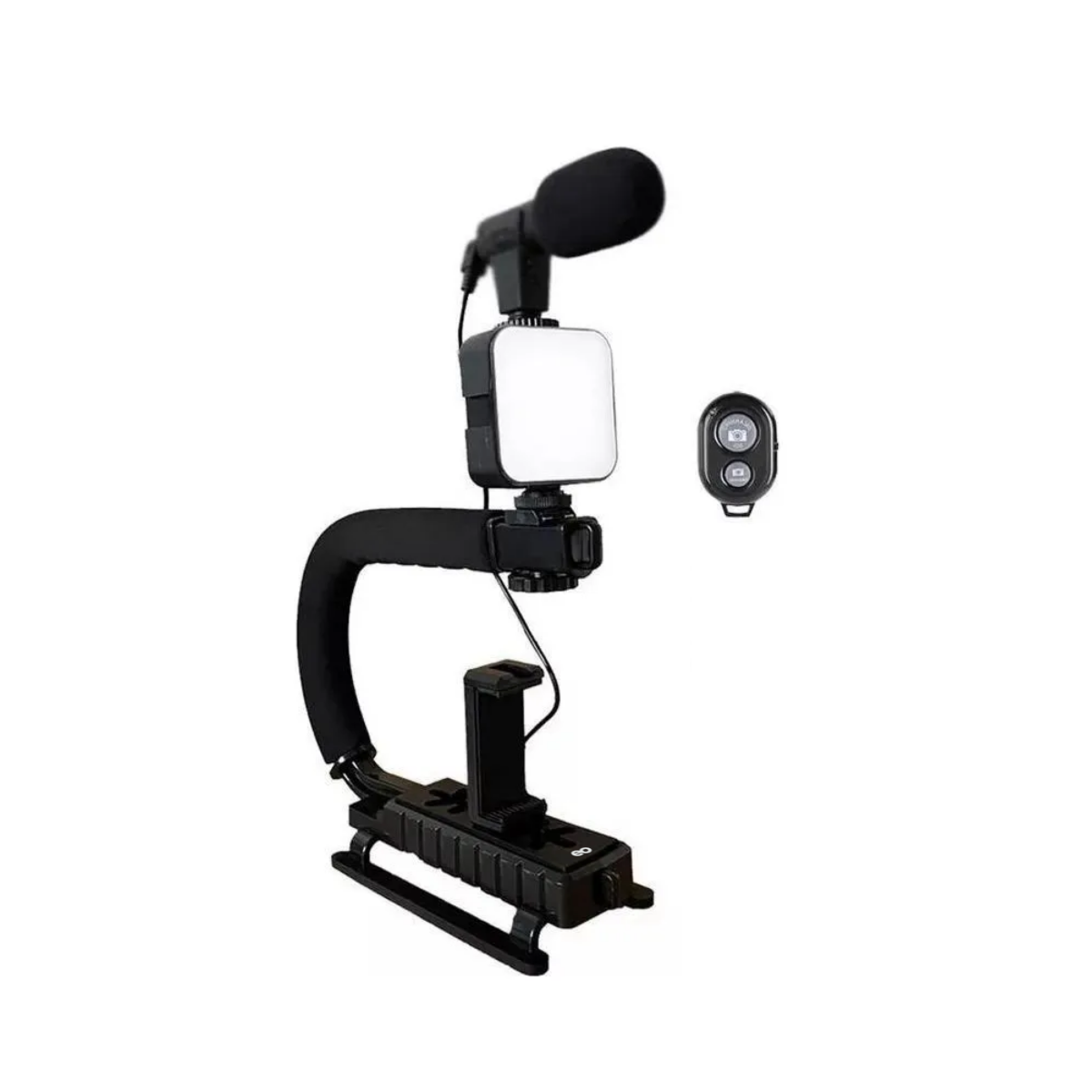 Estabilizador Para Cámara Y Celular Con Luz Eo Safe Imports Esi-20563 Negro