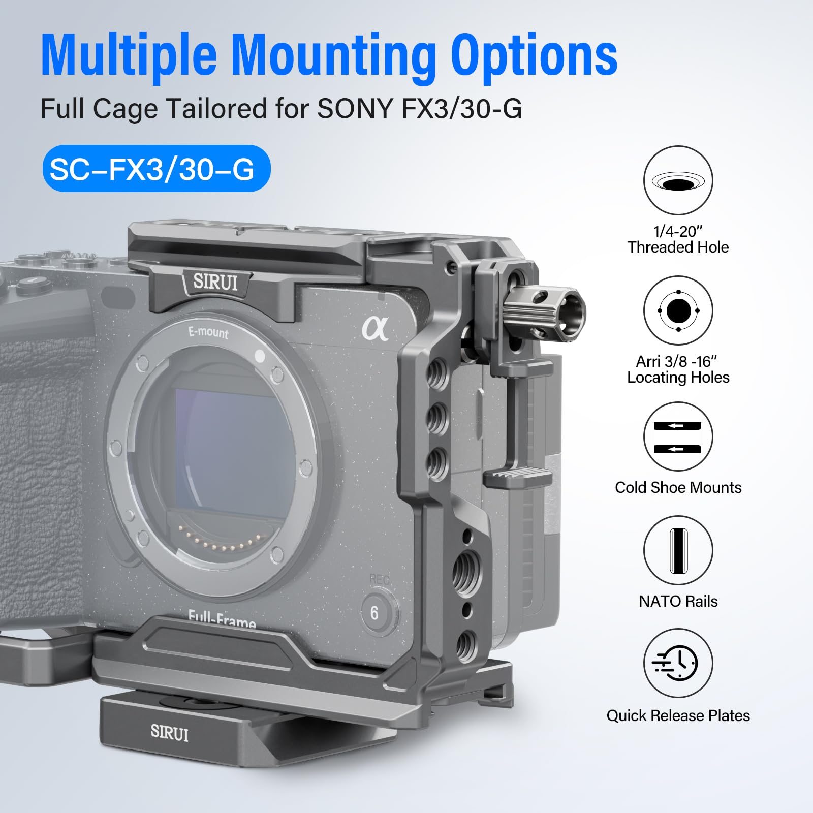 Foto 7 | Funda De Cámara Sirui Para Sony Fx 3 Fx30 Con Accesorios  Color Gris - Venta Internacional.
