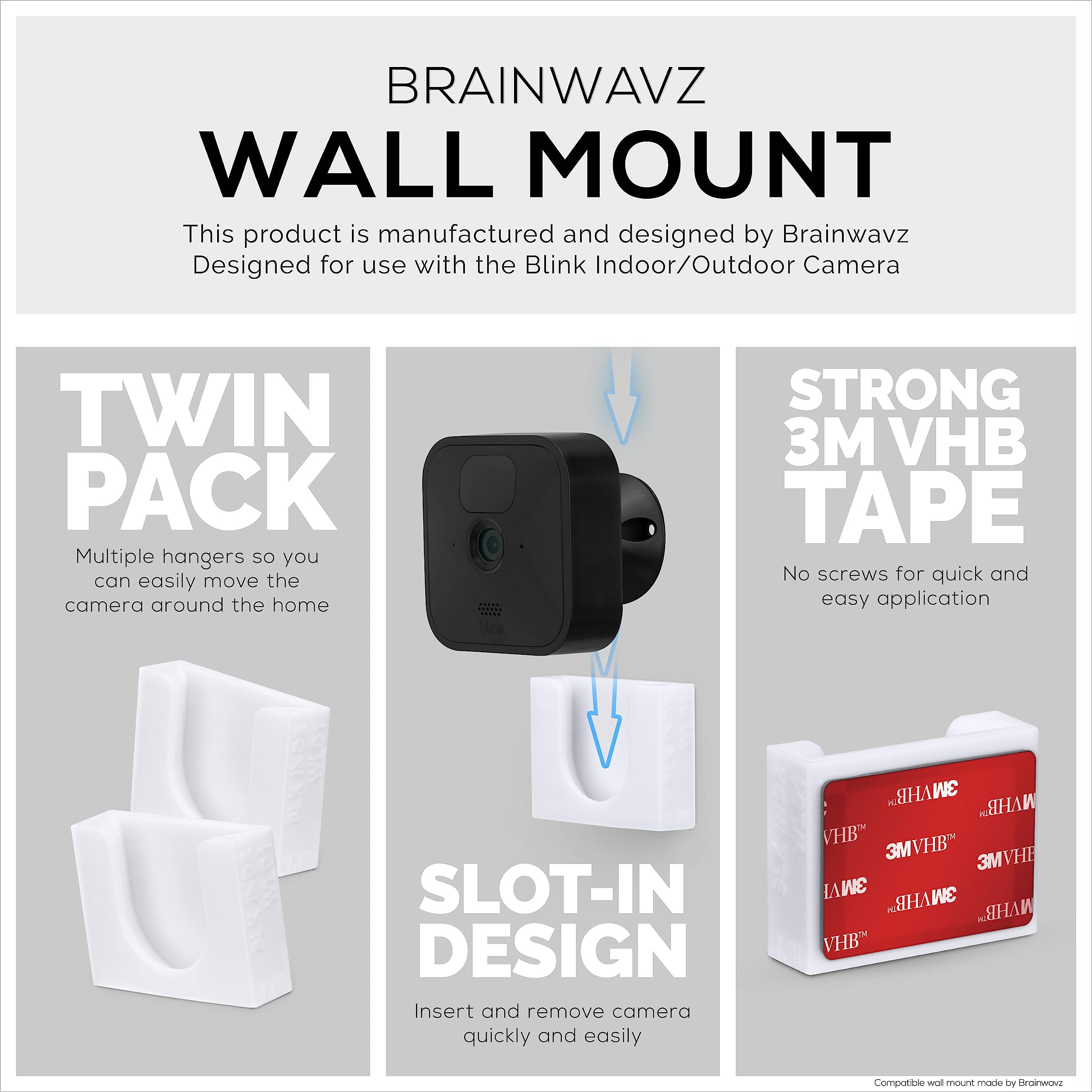 Foto 4 pulgar | Soporte De Cámara Brainwavz Adhesive Blink Para Exteriores E Interiores  Paquete De 2 - Venta Internacional.