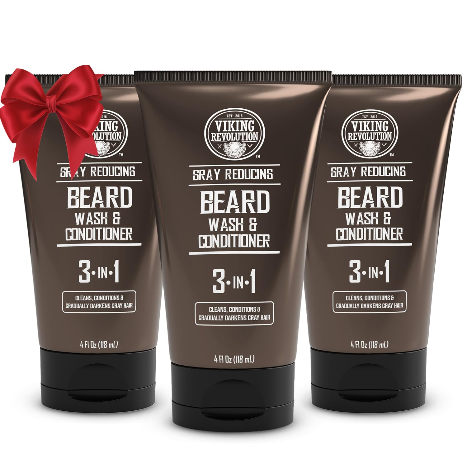 Tinte Para Barba Viking Revolution Marrón Oscuro Y Gris Reductor, Paquete De 3 - Venta Internacional.