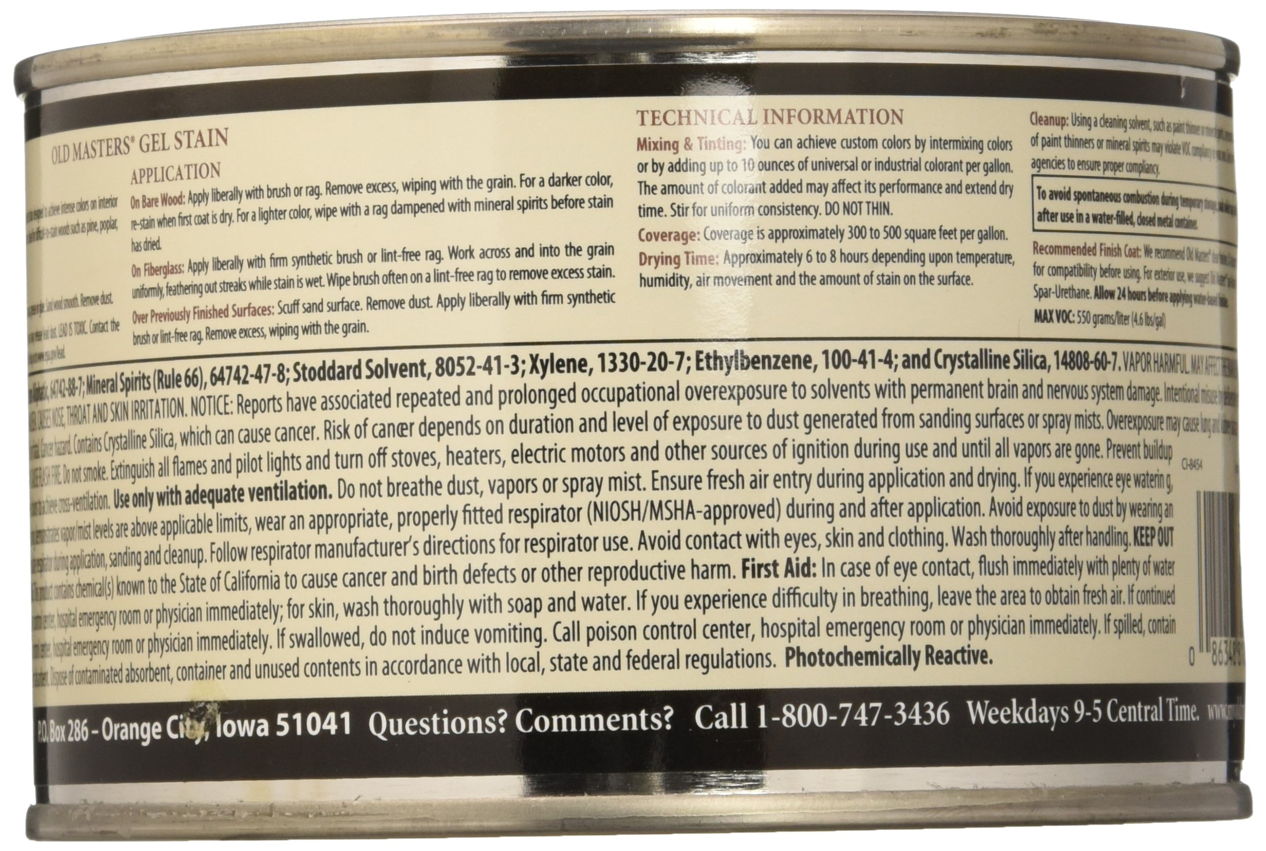 Foto 3 pulgar | Tinte En Gel Old Masters 81808 American Walnut 473 Ml - Venta Internacional.